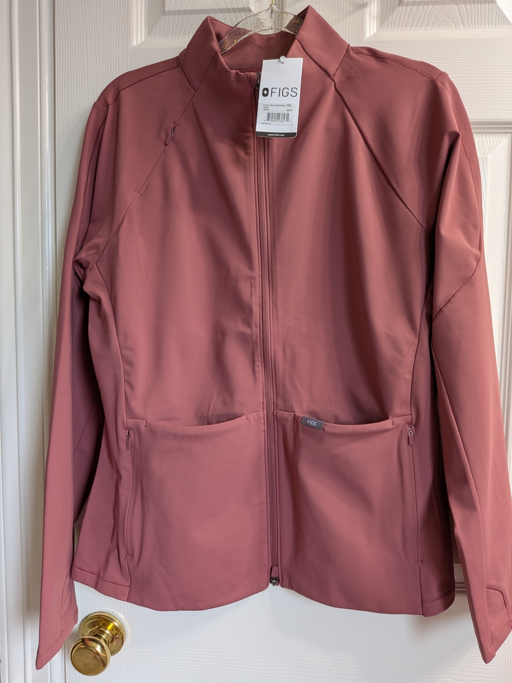 FIGS Women's Mauve Contourknit Zip-Front Jacket, 2XL, Limited Edition NWT